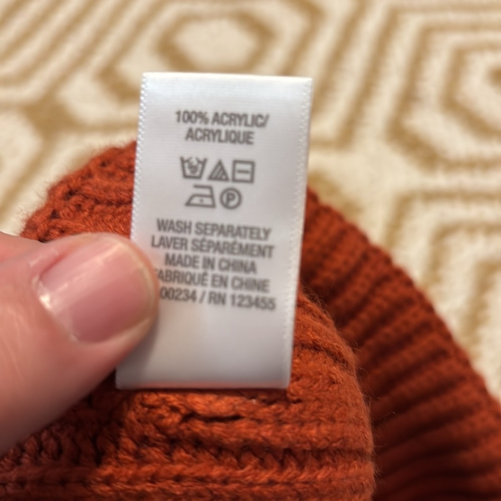 Cozy Rust Knit Beanie - Picture 3 of 3